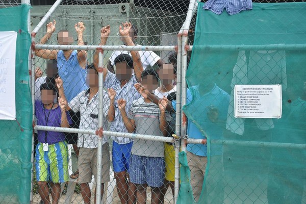 Refugees at the Manus Island camp. 