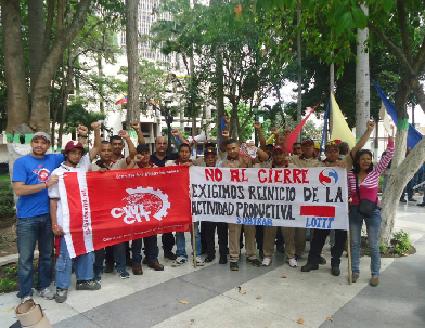 Members of Socialismo Revolucionario, alongside workers from the industrial heartland of Lara, in struggle against the corporate offensive taking place in the country 