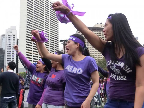 Up to 1,000 took part in the One Billion Rising event in Hong Kong