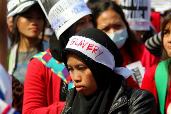 Over 4,000 migrant domestic workers marched on 26 January. PHOTO: Dan Gar