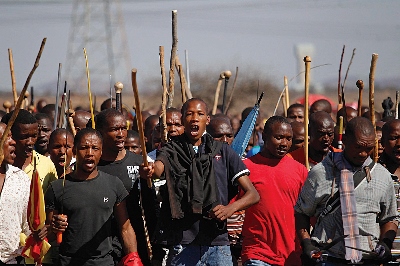 Striking Miners in South Africa