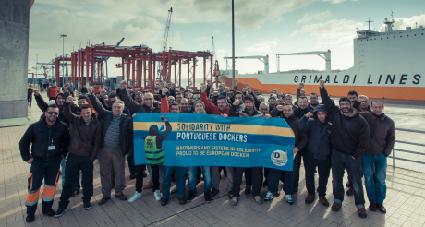 歐洲碼頭工人聲援葡萄牙罷工