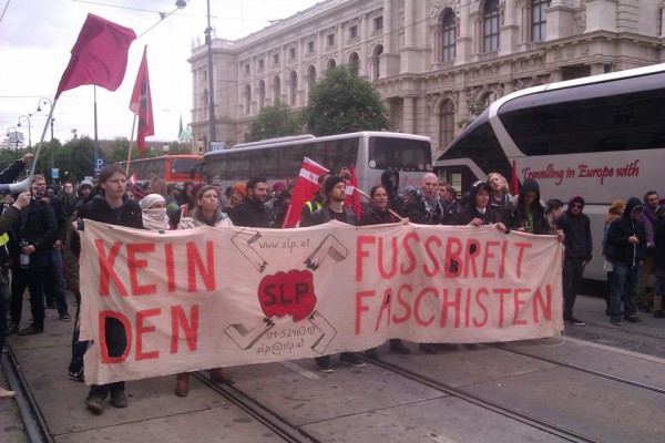 2014年5月，工國委（CWI）奧地利在維拉反新法西斯示威