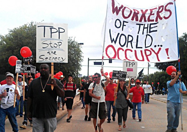 Protest against Trans Pacific Partnership in 2012. 