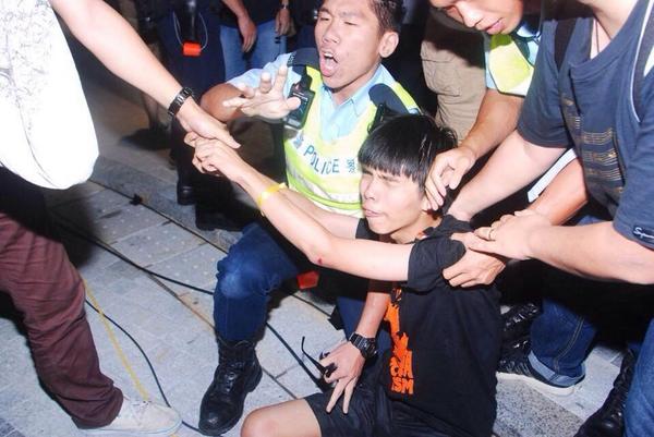 Scholarism convenor Joshua Wong, 17, could face serious charge of "assaulting police."