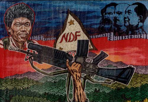 Mural depicting the National Democratic Front, of the Communist Party of the Philippines. 