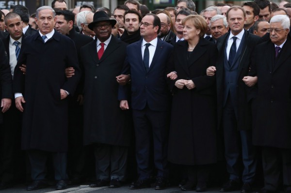 Warmongers, racists and dictators briefly inserted themselves at the head of the Paris march.