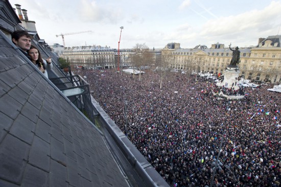 Around 3.7 million marched  in cities around France on 10-11 January.