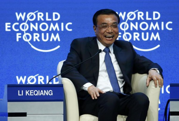 Li Keqiang with cheerful message at World Economic Forum.