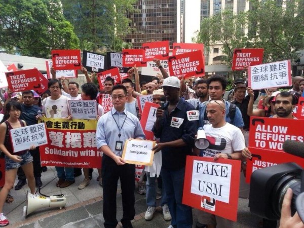 Demonstration organised by Refugee Union and other groups on International Refugee Day 20 June 2015. 