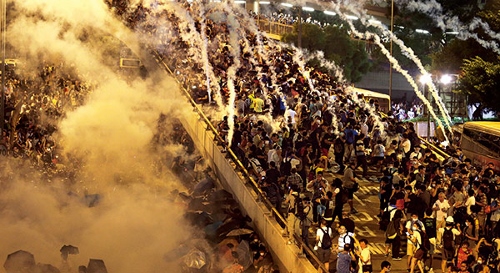 police tear gas attack triggered the 'Umbrella Revolution'