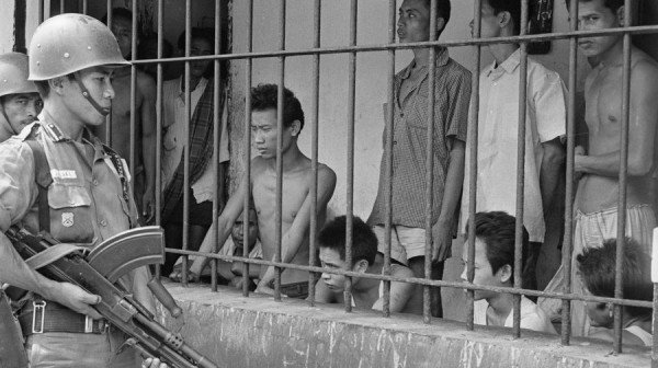 Communist Party (PKI) suspects rounded up in Indonesia 1965.
