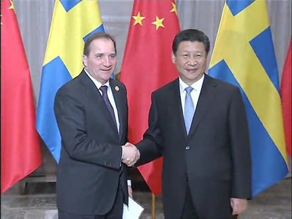 Swedish PM Löfven meets Xi Jinping in Beijing, March 2015.