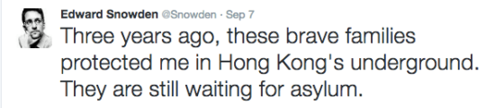 Edward Snowden on Twitter, 7 September 2016.